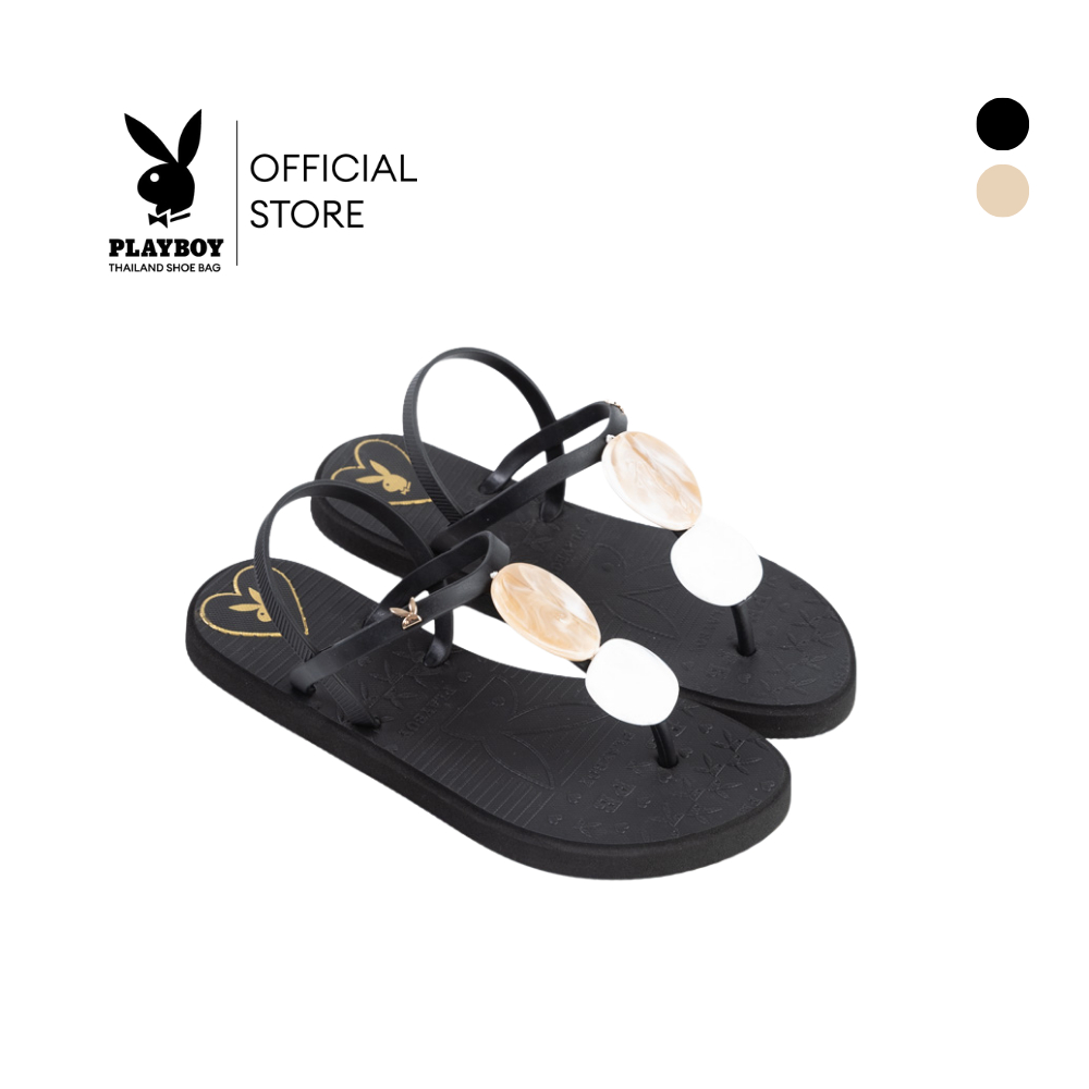 Playboy รุ่น Pebble T-Strap Sandals(O) รองเท้าแตะรัดส้น รหัสST-HS261C148 ดีไซน์แตะรัดส้น  มี 2 สี