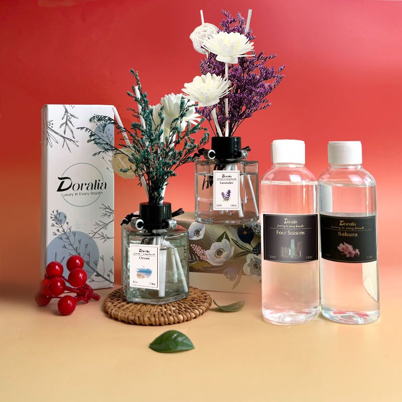 【Doralia】น้ำหอมปรับอากาศ ก้านไม้หอมระเหย ชุด 1+1 รีฟิล รูปที่ 2
