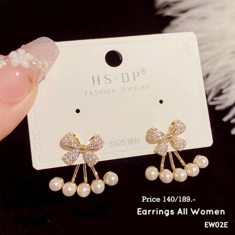 EW02E ต่างหูทับหลัง หรับผู้หญิง เงิน925