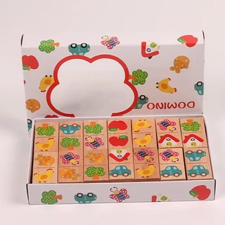 พร้อมส่ง จับคู่ภาพเงา เกมจับคู่ความจํา สัตว์/ผลไม้ จิ๊กซอ ตัวต่อไม้ เสริมพัฒนาการเด็ก