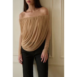 MACHMACHTHELABEL - Blaire Draped Top เสื้อเดรปแขนยาว (พร้อมส่ง)