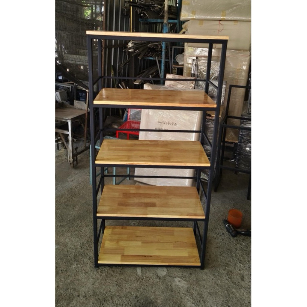 💥ส่งแบบสำเร็จ“ชั้นวางต้นไม้  5 ชั้น กันตก พื้นไม้ 