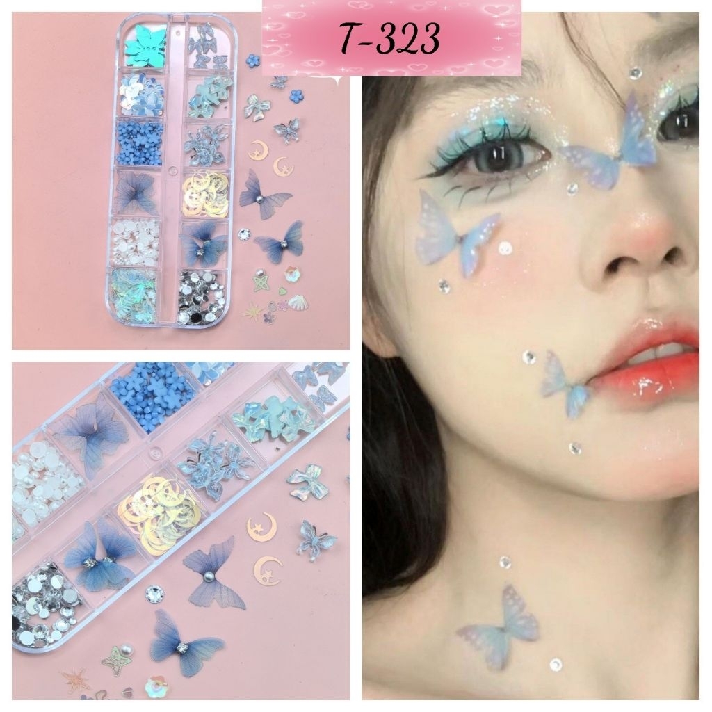 สติ๊กเกอร์​ติดหน้า เพชรติดหน้า พร้อมส่งจากไทย