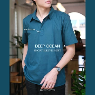 เสื้อเชิ้ต คอปก แบบสวม แขนสั้น SHORT SLEEVE SHIRT ทรงพอดีตัว Regular Fit
