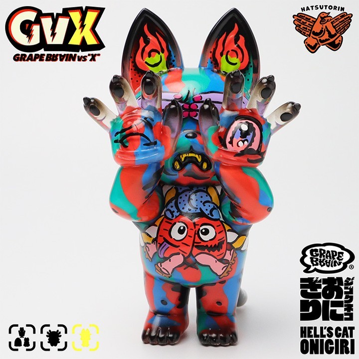 GRAPE BRAIN Hell's Cat Onigiri GVX HATSUTORIN × GRAPE BRAIN 10off สภาพดี ไร้ตำหนิ พร้อมส่งทันที