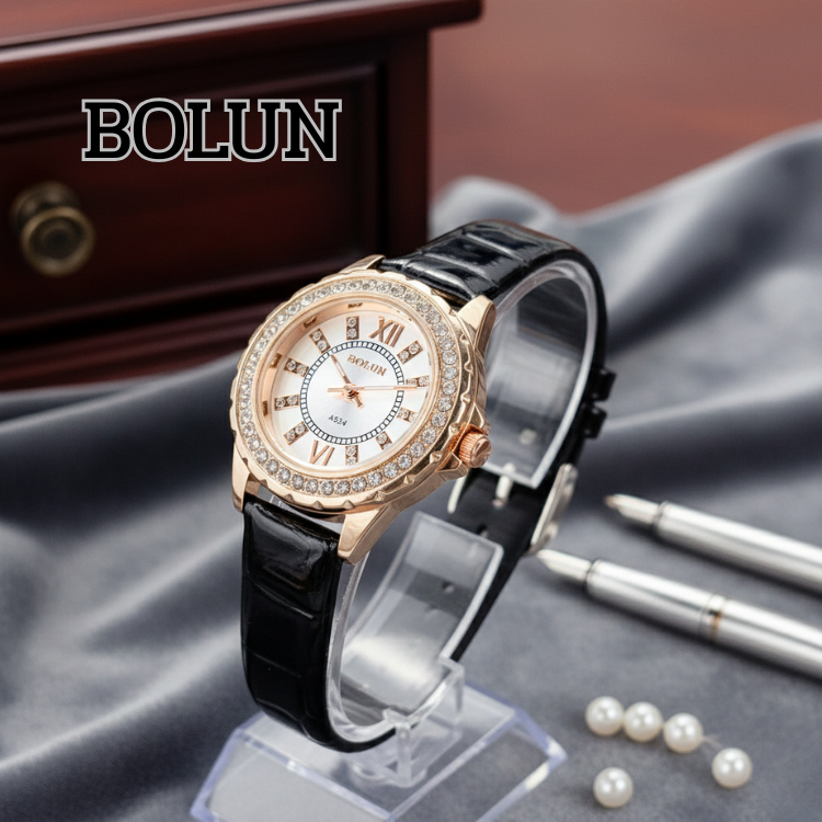 BOLUN นาฬิกาข้อมือผู้หญิง สายหนัง พร้อมส่ง