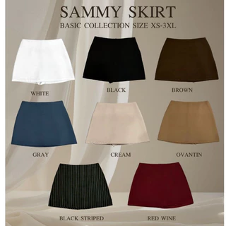 Sammy กระโปรงกางเกง (กระโปรงรอบ) มีซับในทั้งตัว ผ้าเปเป้ Size S-3XL สาวอวบใส่ได้ AOMMKOSHOP - K888