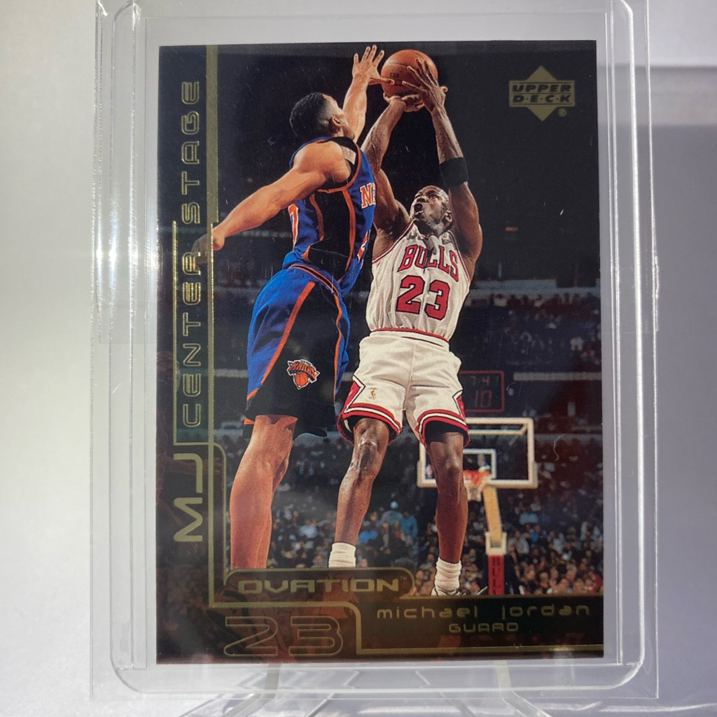 การ์ดนักบาสเกตบอล MICHAEL JORDAN, NBA 1999, MJ, CENTER STAGE, UPPER DECK, OVATION, CS7, CHICAGO BULL