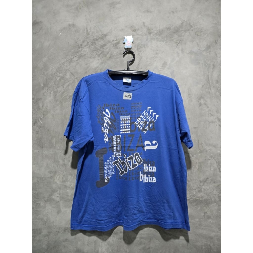 เสื้อวินเทจมือสอง อก23'ยาว28' ลายกราฟิก Ibiza ป้ายคอแบรนด์: JHK