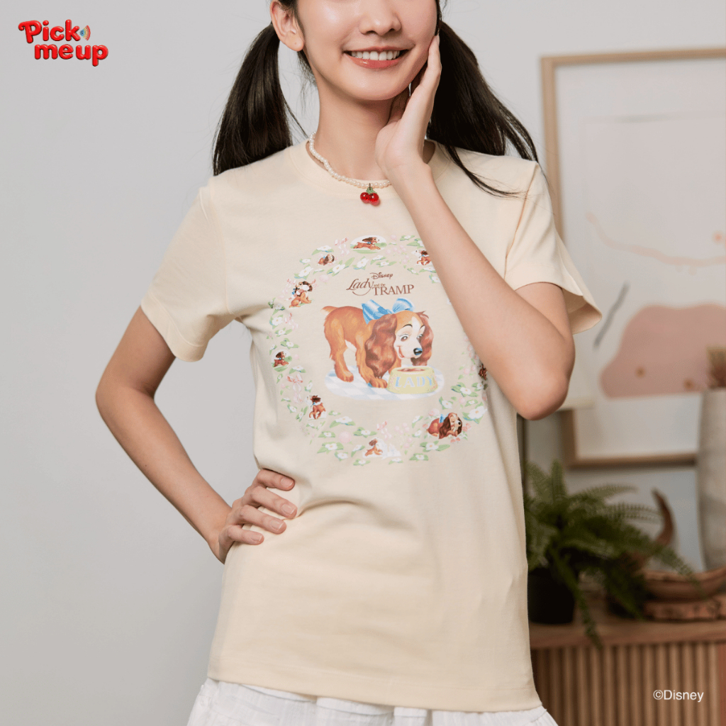 PickMeUp เสื้อยืดพิมพ์ลาย Lady Sweet ลิขสิทธิ์ Disney