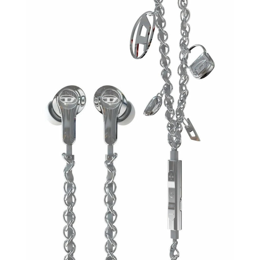 *อ่านรายละเอียดก่อนสั่ง [PRE🇺🇸เมกา/🇨🇳จีน] หูฟัง DIESEL Wired Earbuds Silver 🎧