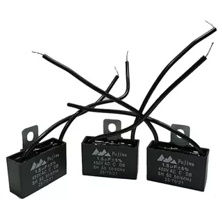 คาปาซิเตอร์ 1.5uf/450V สี่เหลี่ยม แบบสาย มีหู ยี่ห้อ Fujiwa