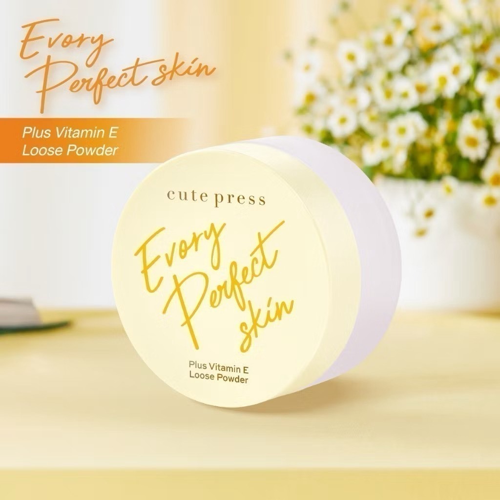 CUTE PRESS แป้งฝุ่น EVORY PERFECT SKIN PLUS VITAMIN E LOOSE POWDER 30g