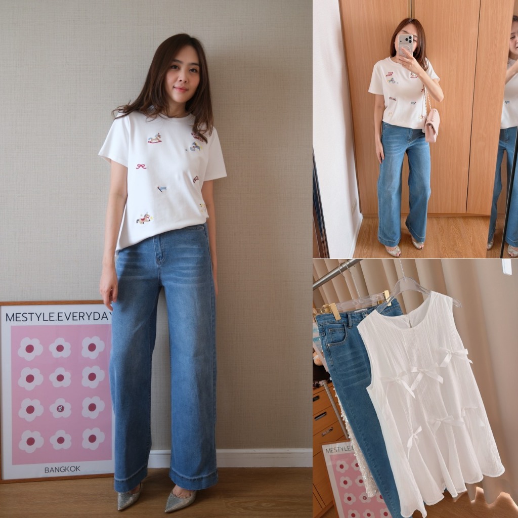 Marin jeans ยีนส์ขากระบอกตรง เก็บหุ่นสวยปั้วะ ผ้ายีนส์อย่างดี ฟอกสีสวยยืดหยุ่นใส่สบาย