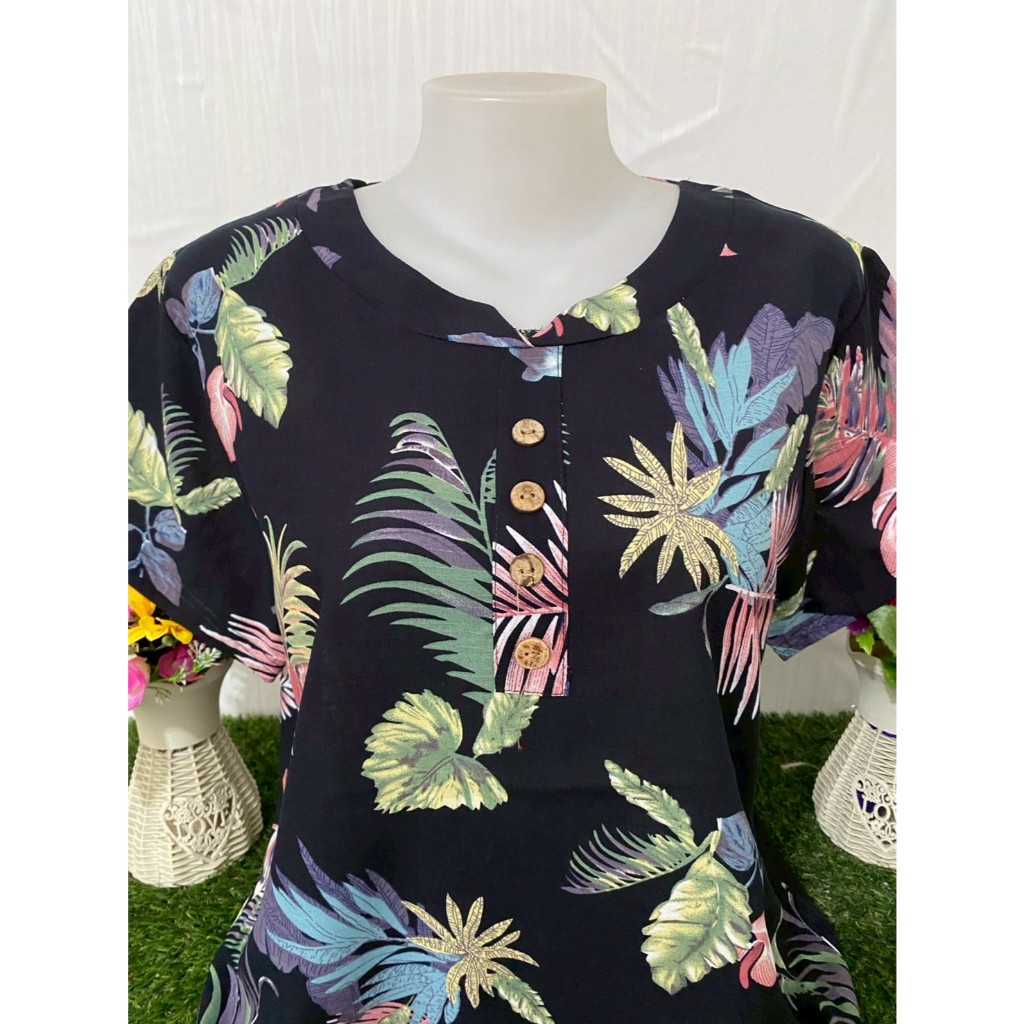 เสื้อลายดอก เสื้อคนแก่ ผ้าสปันใส่เย็นสบาย เสื้อคุณแม่สวยๆ รุ่น897 - รูปที่ 4