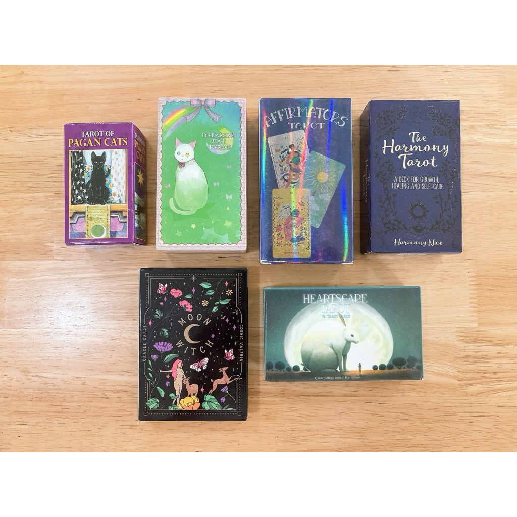 พร้อมส่ง : ไพ่ Tarot & Oracle : Pagan cats/ Dreaming cat/ Affirmators/ The Harmony/ Moon witch/ Hear