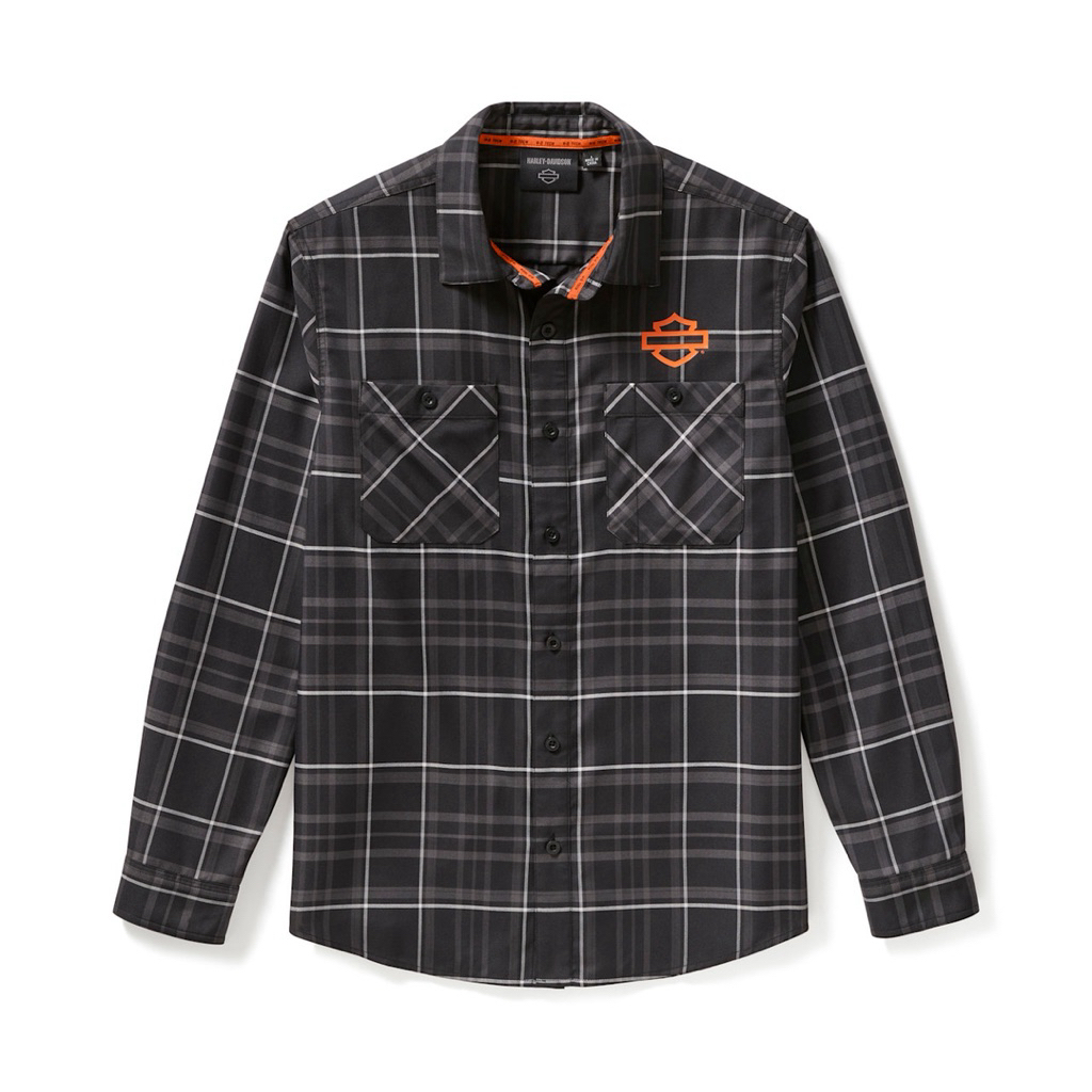 เสื้อเชิ้ตแขนยาว MEN'S H-D TECH COOLMAX LONG SLEEVE PLAID SHIRT 96810-25VM