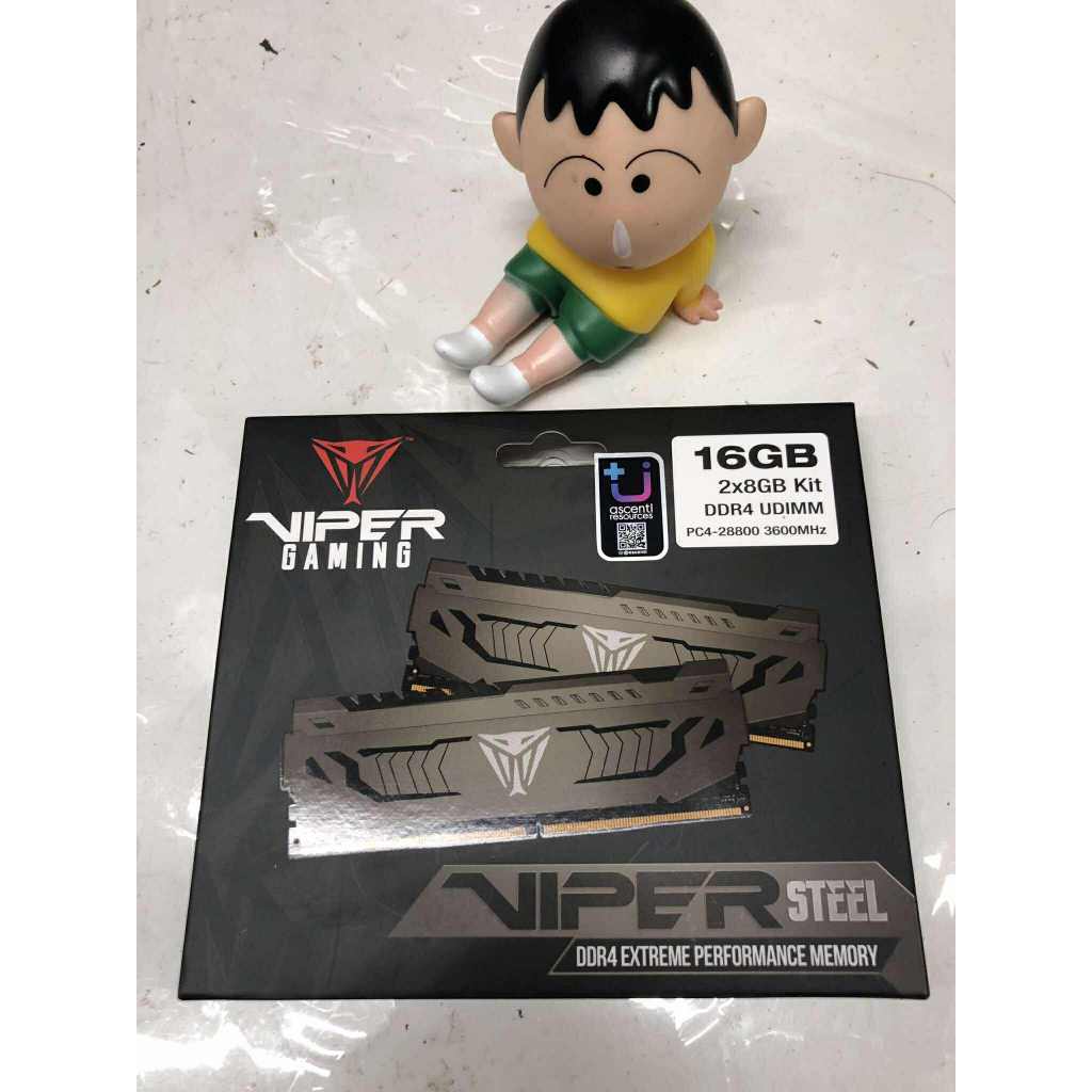 16GB (8GBx2) DDR4 3200MHz RAM PATRIOT VIPER STEEL DDR4 (INTEL XMP) (BLACK) มีกล่อง ประกันlifetime