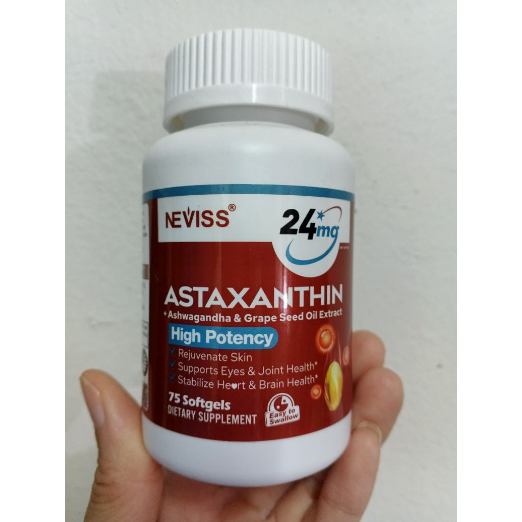 Astaxanthin 24 mg with Extract & Grape Seed Oil Extract 75 ซอฟเจล