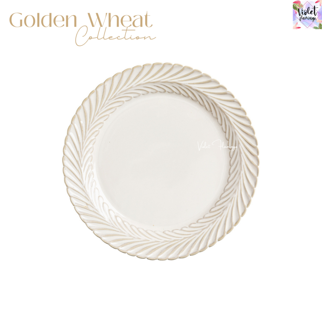 Violet Flamingo Golden Wheat Collection | ชุดจานเซรามิก ลายรวงข้าว สี Ivory White | จานอาหาร ชาม Ceramic Dinnerware Set รูปที่ 7