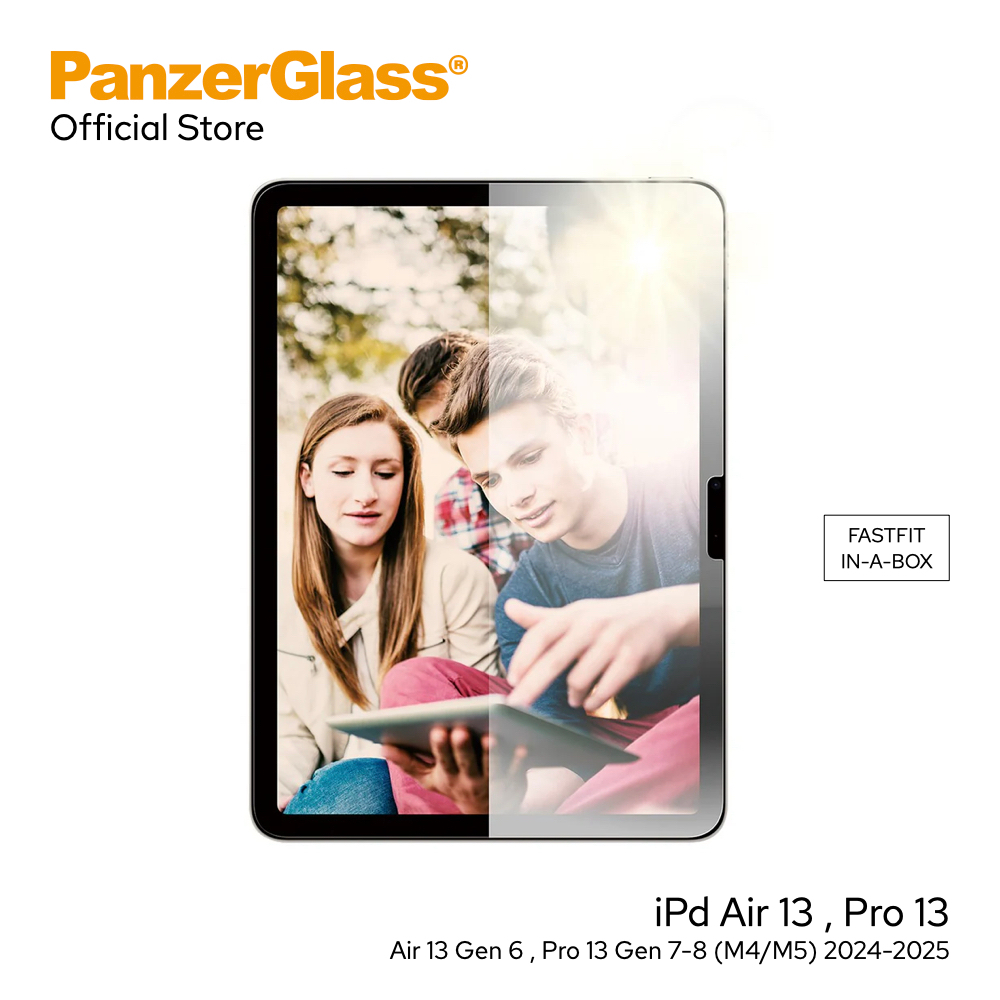 PanzerGlass ฟิล์มกันรอยลดแสงสะท้อน Anti-Reflective Armor Screen Protector ใช้สำหรับ iPad Air 13 Gen 6 , Pro 13 Gen 7-8 (