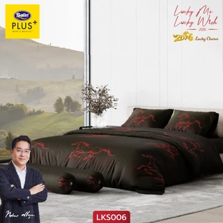[New] Satin Plus ชุดผ้าปูที่นอน 6 ฟุต 5 ฟุต 5 ชิ้น + ผ้านวม 100"x90" Lucky Me lucky Wish