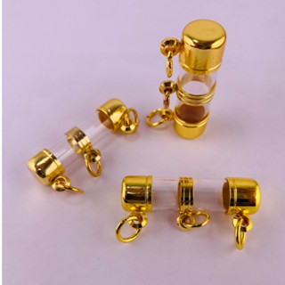 ฝาตะกรุดสแตนเลสชุบทองไมค่อน 3ห่วง พร้อมหลอดใส 6-25มิล