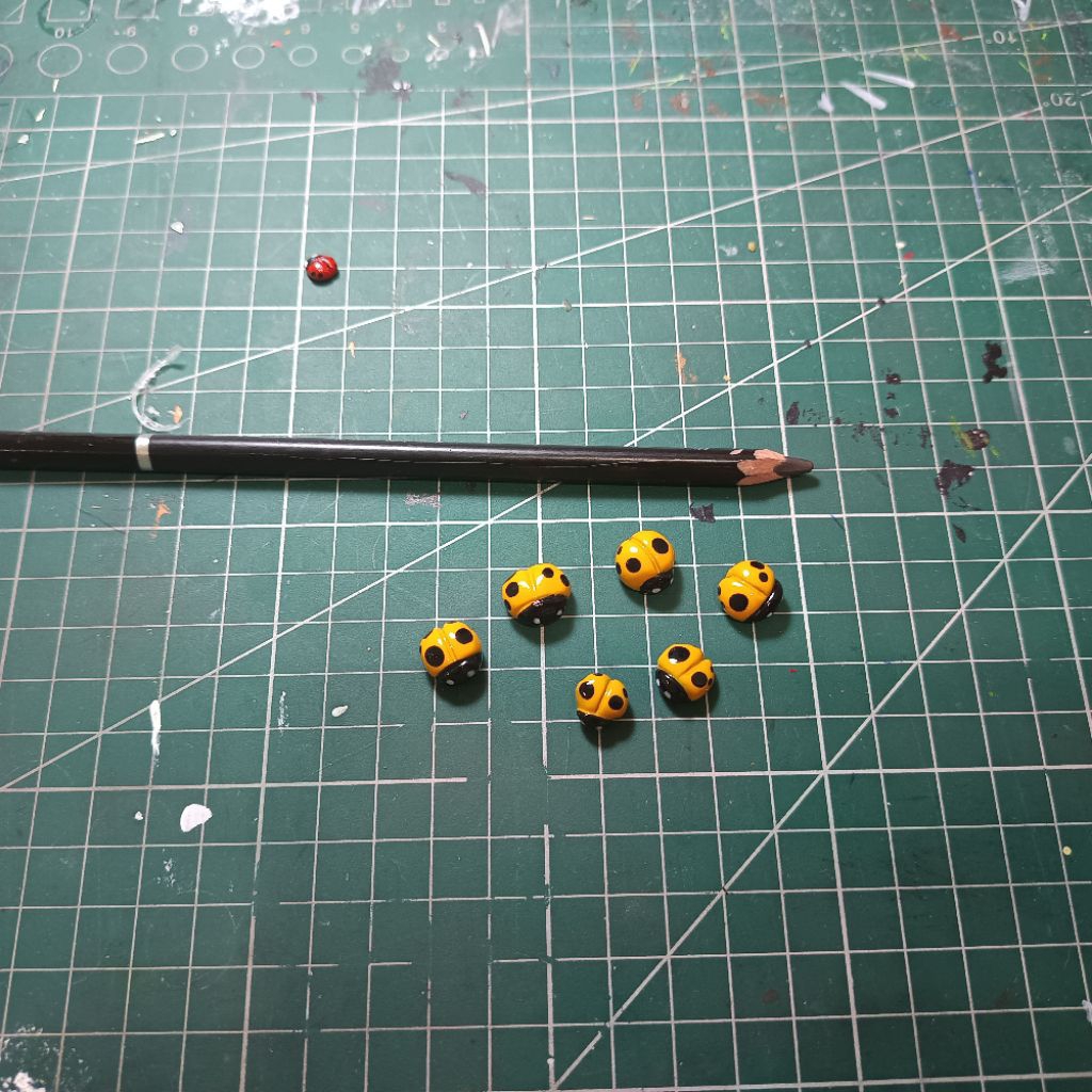 เต่าทองจิ๋ว🐞  ตกแต่งสวน ตกแต่งบ้าน จัดสวนถาด  สินค้าhandmade ปั้นมือ - รูปที่ 5