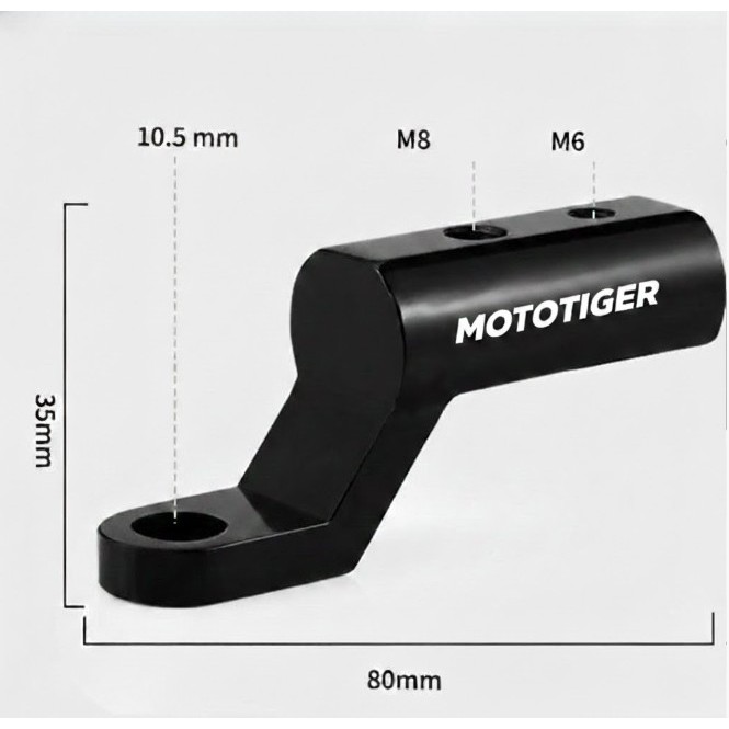 บาร์จับมอเตอร์ไซค์ มีรูน็อตให้2รู บาร์เสริมสั้น สำหรับติดก้านกระจก MOTOTIGER G-1