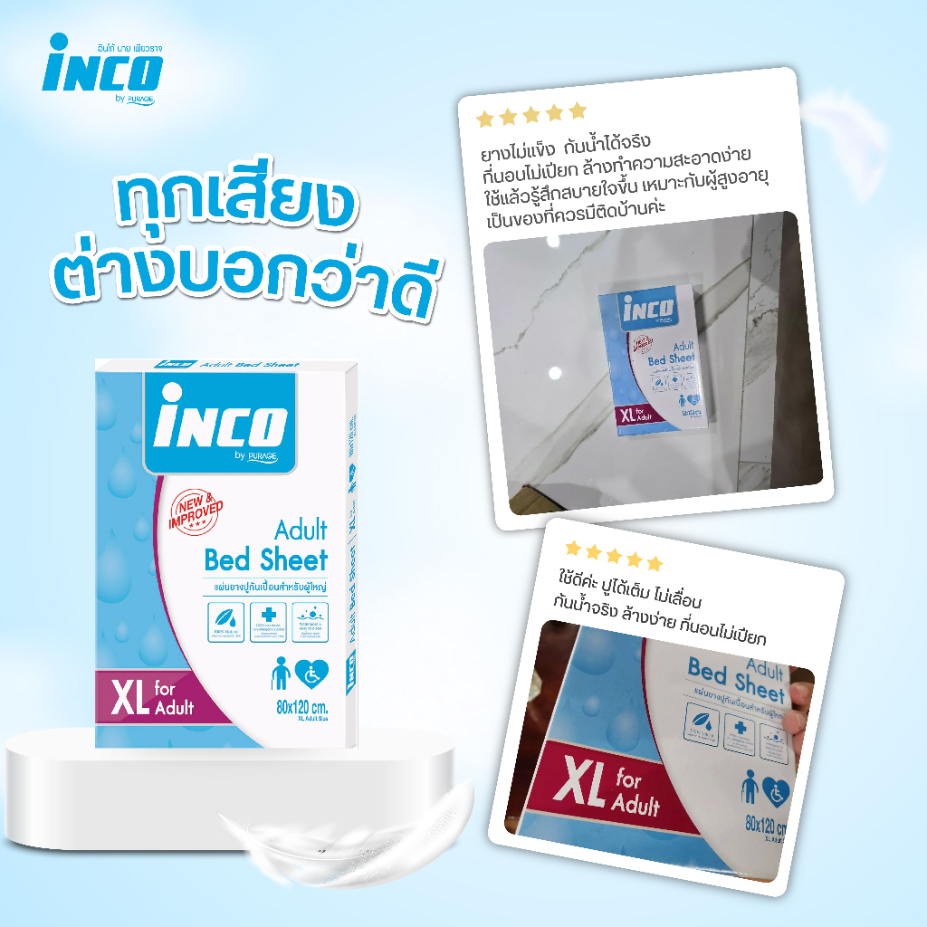 INCO فرشة مطاطية مقاومة للماء للكبار 80×120 سم — صورة 4