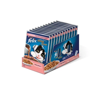 Purina Felix 1กล่อง(12ซอง) อาหารเปียกแมวเฟลิกซ์ Complete & Balanced กินเป็นมื้อหลักได้
