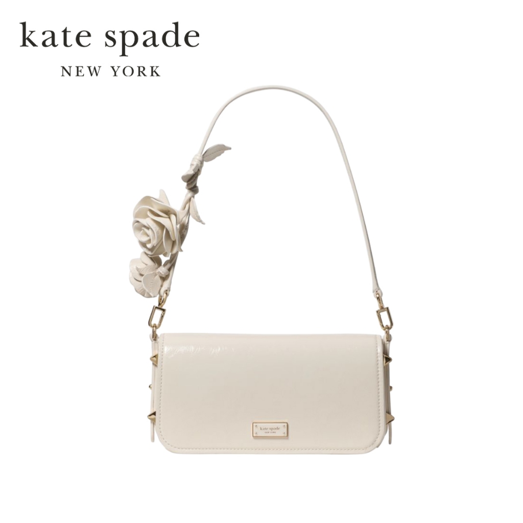 Kate Spade New York กระเป๋าสะพายไหล่รุ่น Liv Crinkle Patent Shoulder Bag KM230 250 สี CashewMilk