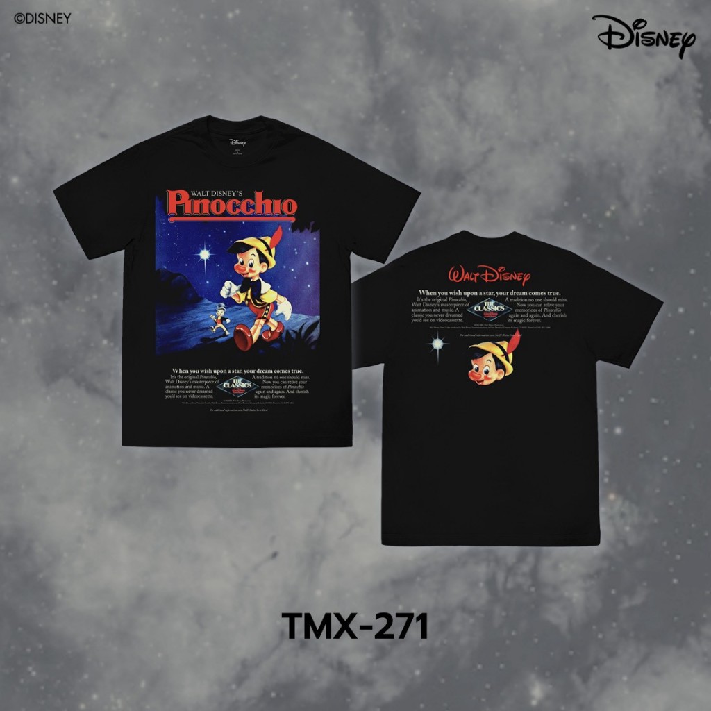 เสื้อยืดสตรีทแฟชั่น Disney - Pinocchio ลิขสิทธิ์ดิสนีย์แท้100%  คอกลม แขนสั้น Unisex (TMX-271)