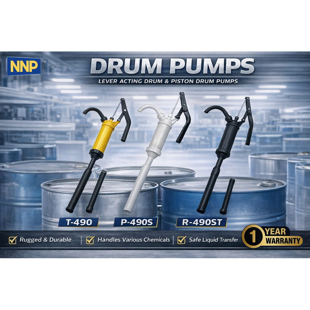 NNP ปั๊มมือโยกและลูกสูบ DRUM PUMP  แข็งแรง ทนทาน รองรับสารเคมีหลายชนิด มี 3  รุ่น T-490, P-490S, R-4