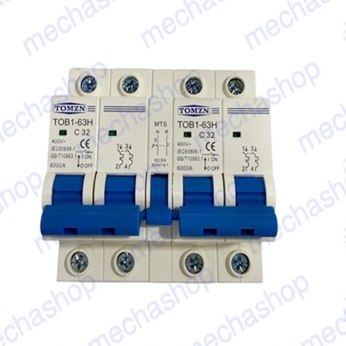 เบรกเกอร์เอซี เบรกเกอร์สลับแหล่งจ่ายไฟ แบบแมนวล AC400V 25A/32A/63A MTS Circuit breaker