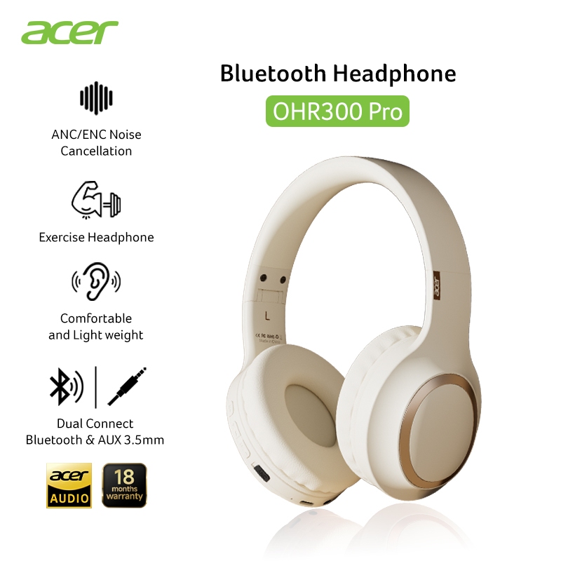 Acer OHR300 Pro หูฟังบลูทูธ Headphone มีANC ระบบตัดเสียงรบกวนอัจฉริยะ เสียงHi-Fi Stereoเสียงแน่นสะใจ