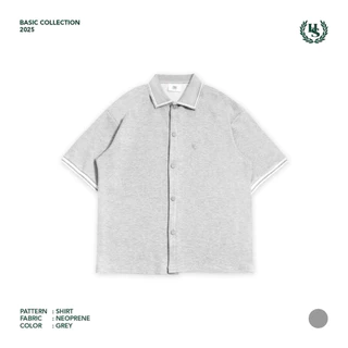 Highschool Basic Collection : Relax Comfy Neoprene Shirt เสื้อเชิ้ต คอมฟีนีโอพรีน - TPB07814