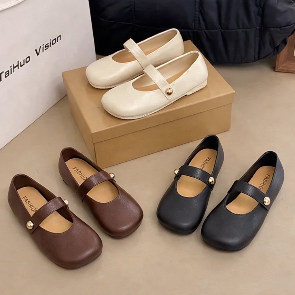 รองเท้าแตะ รองเท้าคัชชู แฟชั่น สไตล์เกาหลี พื้นนิ่ม ทรงสวย ยางนิ่ม ใส่สบาย มี 3 สี พร้อมส่งในไทย  มีส่งด่วน S-244