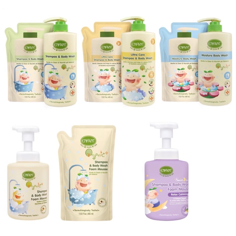 Enfant Shampoo Body Wash Gel Foam Refill อาบสระ เจล โฟม ถุงเติม