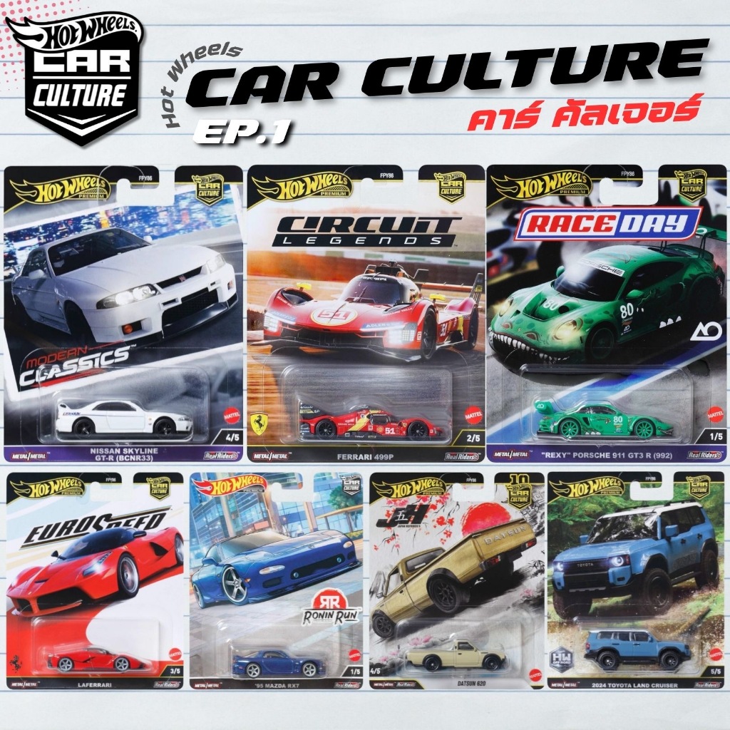 Hotwheels Premium | CAR CULTURE EP.1 ล้อยาง สเกล 1:64