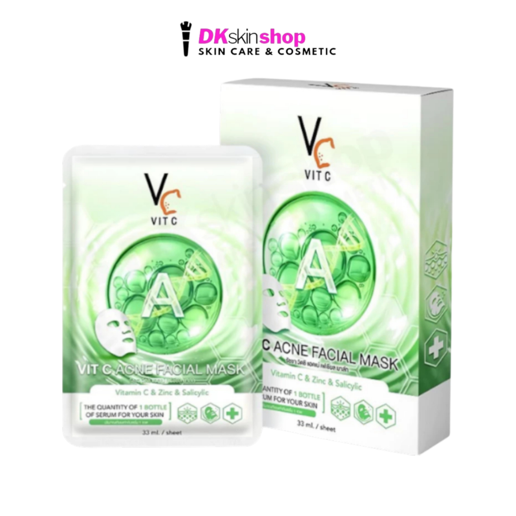 รัชชา วิตซี แอคเน่ เฟเชียล มาส์ก (แบบซอง) Ratcha VitC VC Acne Facial Mask (มาส์กหน้าน้องฉัตรสีเขียว)