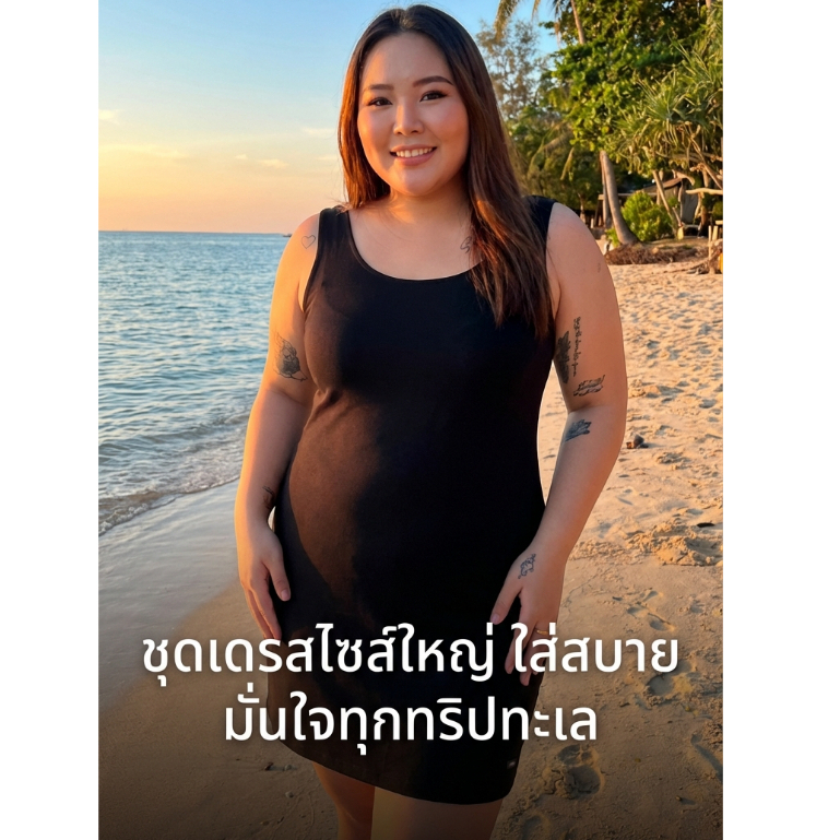 ( กล้ามเดรส ไซส์ XXL ) อก36-66 นิ้ว เดรสสาวอวบ เดรสพลัสไซส์ เดรสคนอ้วน สาวอวบใส่ได้ CHOTYSHOP BALX.B