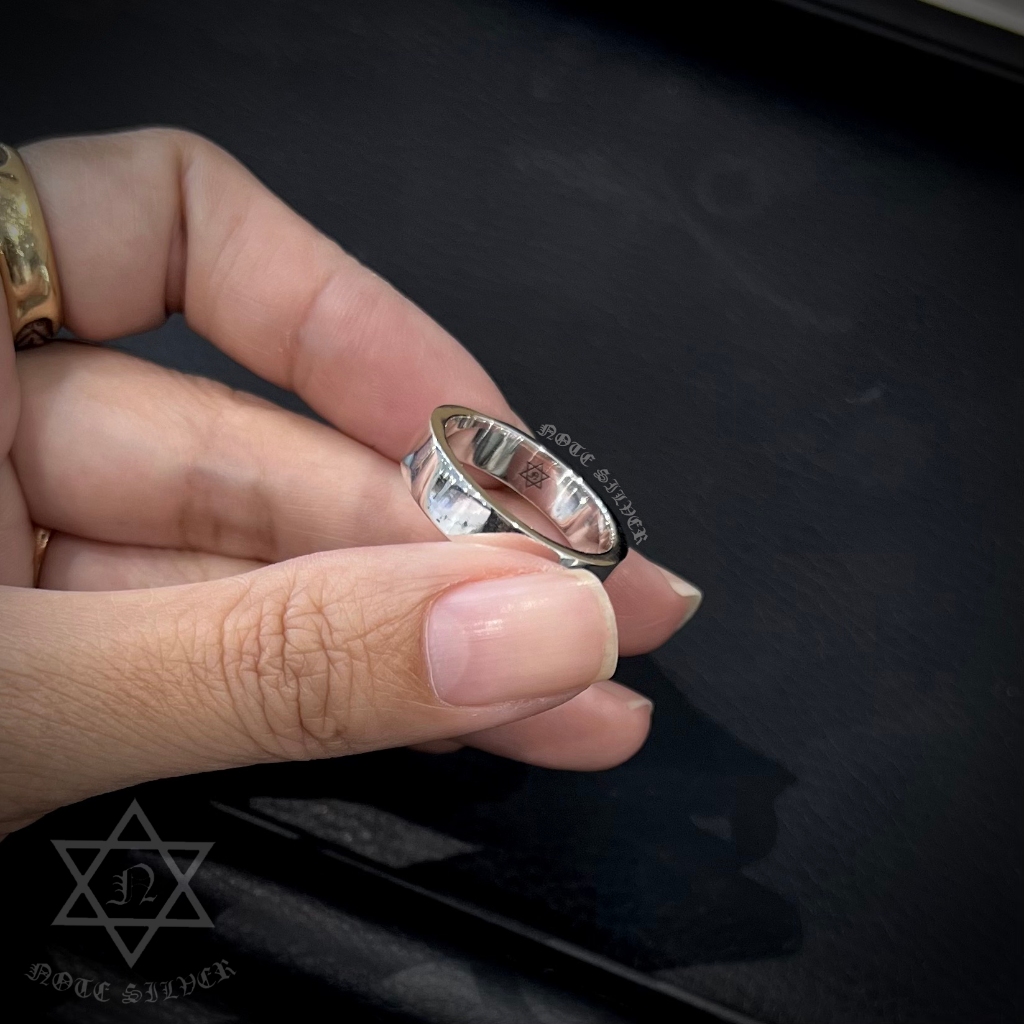 แหวนเรียบเงินแท้ ทรงหนาแข็งแรง Sterling Silver 925 NSRG3509