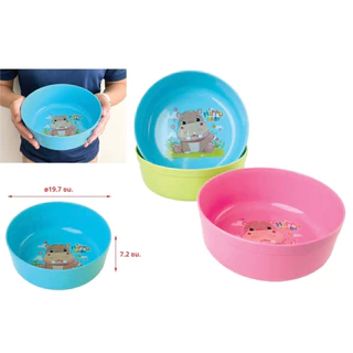 PB-543 ขันน้ำพลาสติกสกรีนลายหมี ( พร้อมส่ง )