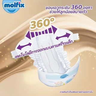Molfix ผ้าอ้อมเด็กโมลฟิกซ์ ซิลกี้ บรีซ แบบเทป สำหรับเด็กแรกเกิด ไซซ์ S 84 ชิ้น