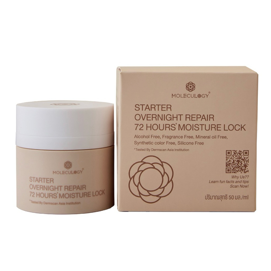 MOLECULOGY STARTER OVERNIGHT REPAIR 72 HOURS MOISTURE LOCK  50ml. ของแท้100%