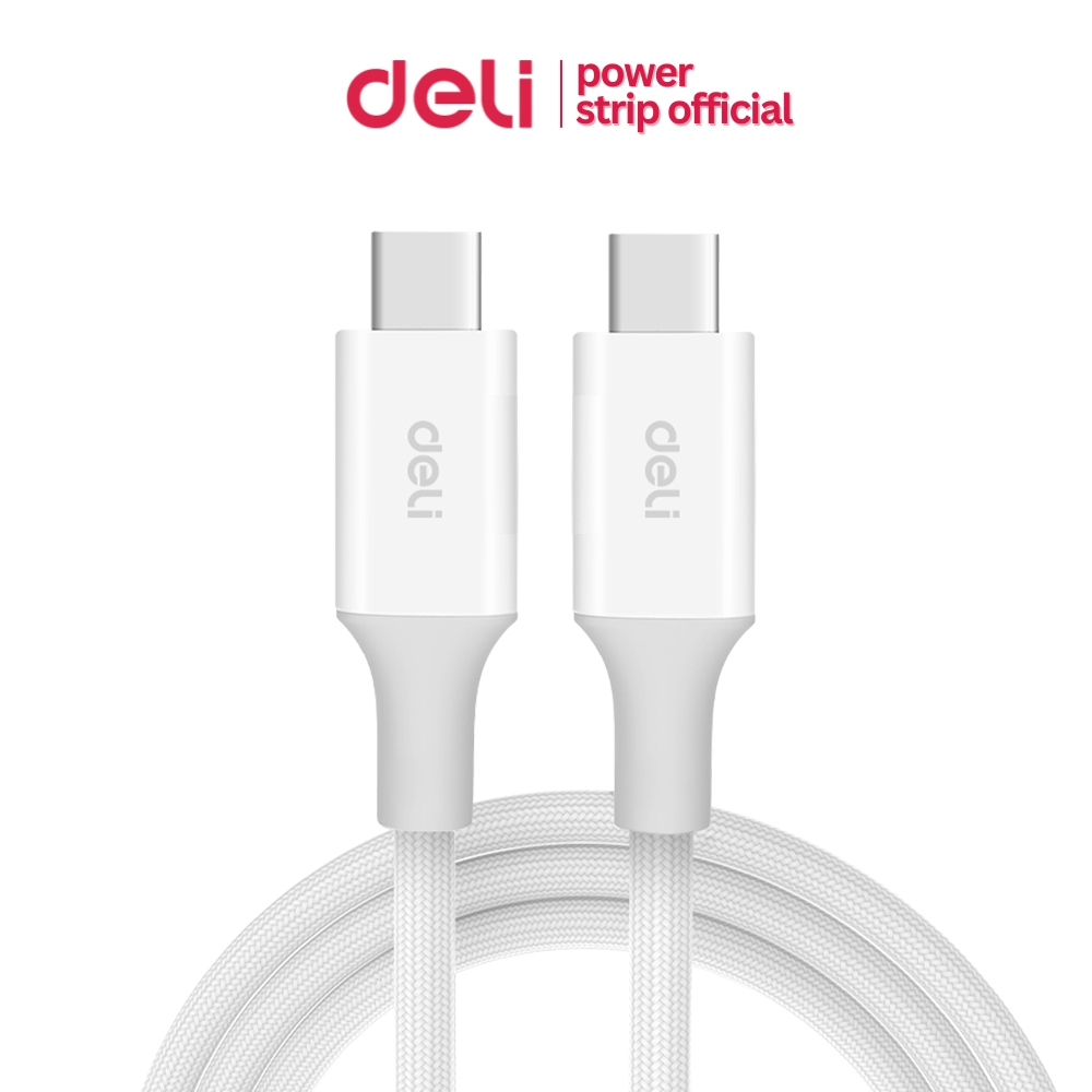 Deli สายชาร์จไว สายไนลอนถัก Type-C to Type-C 100W สายชาร์จยาว1/2 เมตร Fast charging PD data cable