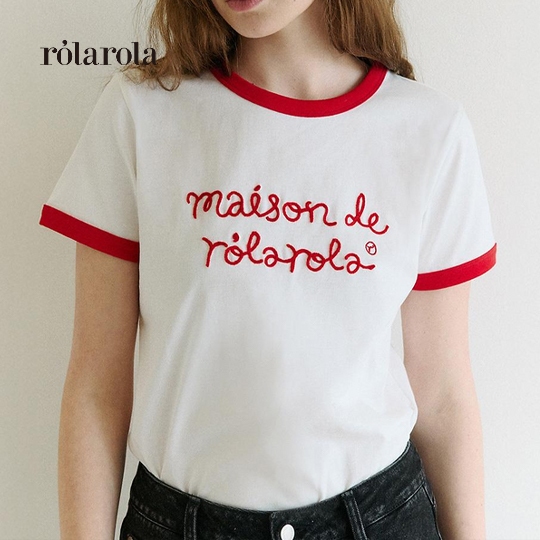 ROLAROLA - MAISON DE ROLA RINGER T-SHIRT (GRAY+ NAVY , WHITE+BLACK , WHITE+RED)