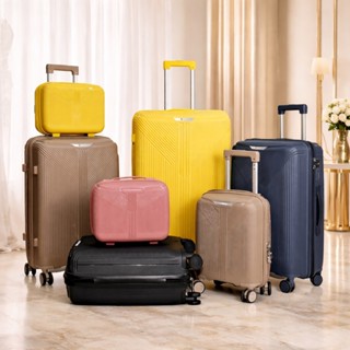 กระเป๋าเดินทางล้อลาก วัสดุ PP 100% ไม่แตก เดินทางได้รอบโลก ง…