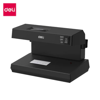 Deli เครื่องตรวจธนบัตร ตรววจแบงค์ปลอม ตรวจลายน้ำ แสงUV ใช้งานง่าย เลนส์ขยาย5เท่า Banknote Detector